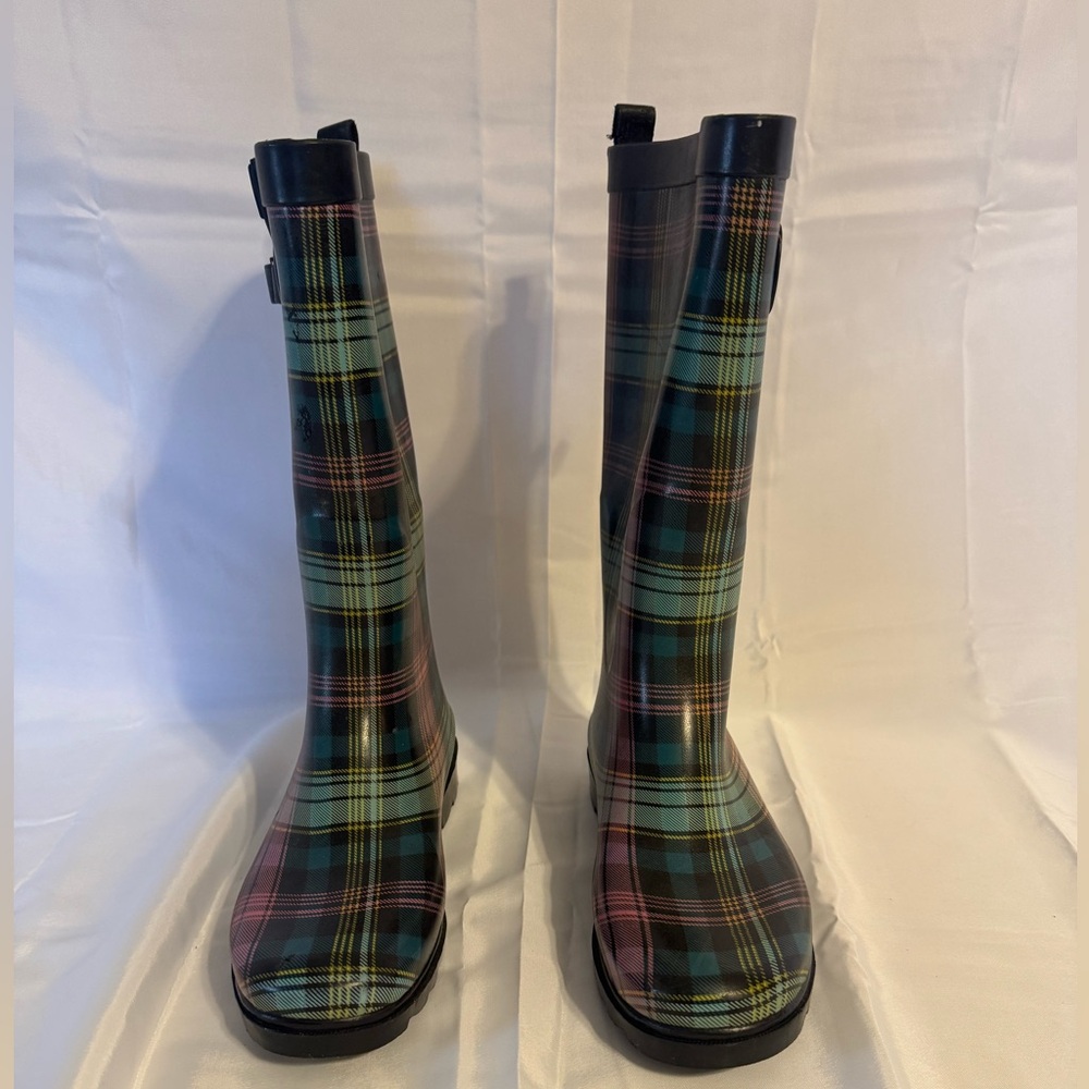 Capelli Plaid Tall Rain Boots - Multicolor